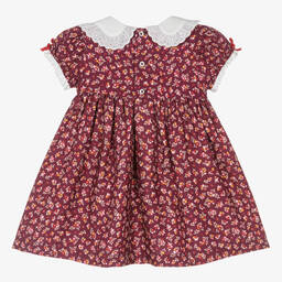 Beatrice & George-Красное платье в цветочек со сборками | Childrensalon Outlet