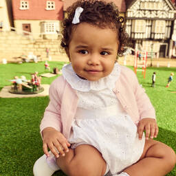 Beatrice & George-Baby Girls White Broderie Anglaise Shortie | Childrensalon Outlet