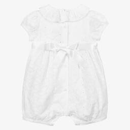 Beatrice & George-Baby Girls White Broderie Anglaise Shortie | Childrensalon Outlet