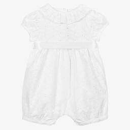 Beatrice & George-Baby Girls White Broderie Anglaise Shortie | Childrensalon Outlet