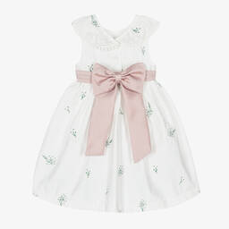 Beatrice & George-Белое платье c вышитыми цветами для малышек | Childrensalon Outlet