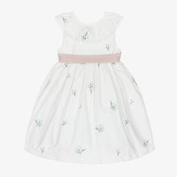 Beatrice & George-Белое платье c вышитыми цветами для малышек | Childrensalon Outlet