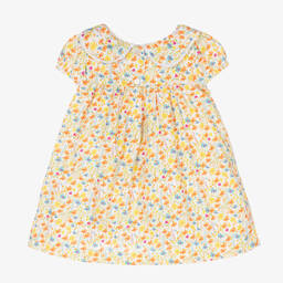 Beatrice & George-Желто-оранжевое платье из хлопка в цветочек | Childrensalon Outlet