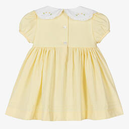 Beatrice & George-Baby Girls Yellow Hand-Smocked Daisy Dress | Childrensalon Outlet