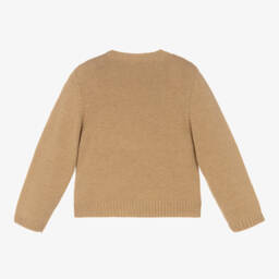 Beatrice & George-Boys Beige Cashmere Knit Jumper | Childrensalon Outlet