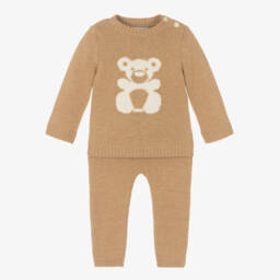 Beatrice & George-Бежевый топ и штанишки из шерсти с кашемиром | Childrensalon Outlet