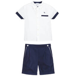 Beatrice & George-Комплект белого и темно-синего цвета с шортами | Childrensalon Outlet