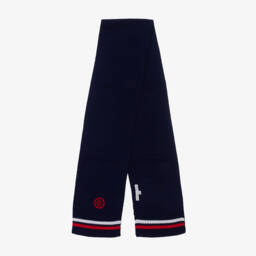 Beatrice & George-قبعة صوفية زرقاء للأولاد بشعار مزدوج | Childrensalon Outlet