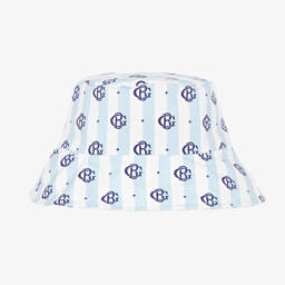 Beatrice & George-Boys Blue Stripe Monogram Bucket Hat | Childrensalon Outlet