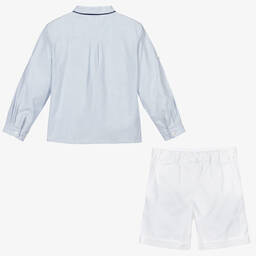 Beatrice & George-Бело-голубой комплект с шортами для мальчиков | Childrensalon Outlet