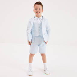 Beatrice & George-Boys Classic Blue Striped Ensemble | Childrensalon Outlet