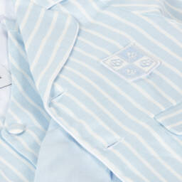 Beatrice & George-Boys Classic Blue Striped Ensemble | Childrensalon Outlet