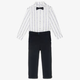 Beatrice & George-Boys Classic Blue Three-Piece Ensemble | Childrensalon Outlet