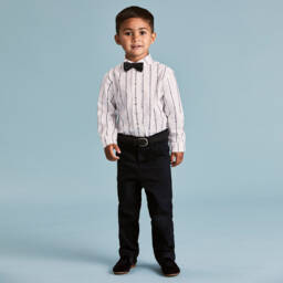 Beatrice & George-Boys Classic Blue Three-Piece Ensemble | Childrensalon Outlet