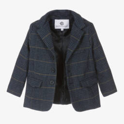 Beatrice & George-Boys Classic Blue Tweed Jacket | Childrensalon Outlet