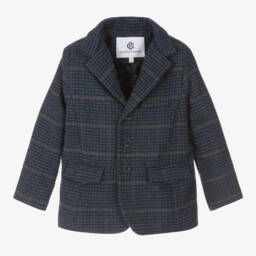 Beatrice & George-Boys Classic Blue Tweed Jacket | Childrensalon Outlet