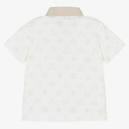 Beatrice & George-Boys Creamy Monogrammed Polo Set | Childrensalon Outlet