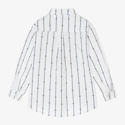 Beatrice & George-Boys Elegant White & Navy Stripe Ensemble | Childrensalon Outlet