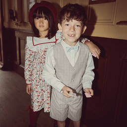 Beatrice & George-Комплект с шортами в серую клетку из хлопка | Childrensalon Outlet