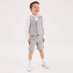 Beatrice & George-Комплект с шортами в серую клетку из хлопка | Childrensalon Outlet