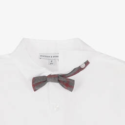 بياتريس آند جورج-طقم شورت كاروهات قطن لون رمادي وأبيض للأولاد | Childrensalon Outlet