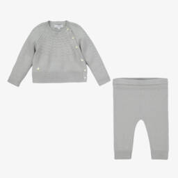 Beatrice & George-Boys Grey Knit Two-Piece Set | Childrensalon Outlet