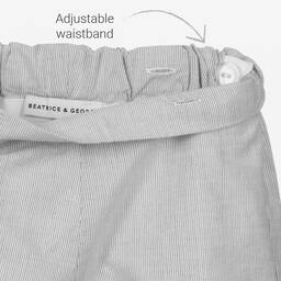 Beatrice & George-Бело-серый хлопковый летний костюм для мальчиков | Childrensalon Outlet