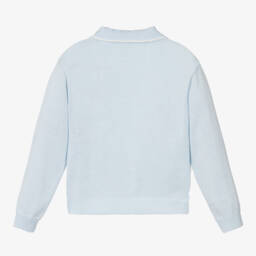 Beatrice & George-Boys Light Blue Cotton Henley Jumper | Childrensalon Outlet