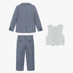 Beatrice & George-Boys Linen Ensemble in Cool Blue | Childrensalon Outlet