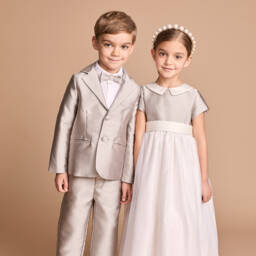 Beatrice & George-Boys Lustrous Bronze Dress Ensemble | Childrensalon Outlet