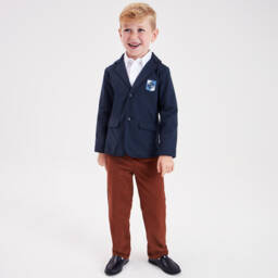 Beatrice & George-Boys Navy Cotton Blend Jacket | Childrensalon Outlet
