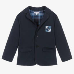Beatrice & George-Boys Navy Cotton Blend Jacket | Childrensalon Outlet