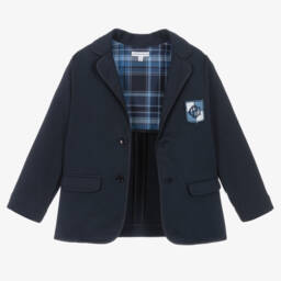 Beatrice & George-Boys Navy Cotton Blend Jacket | Childrensalon Outlet