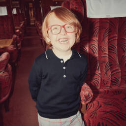 Beatrice & George-Boys Navy Cotton Buttoned Sweater | Childrensalon Outlet