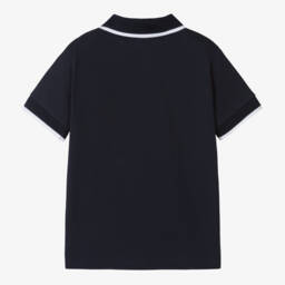 Beatrice & George-Boys Navy Crest Polo Shirt | Childrensalon Outlet