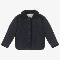 Beatrice & George-Boys Navy Quilted Coat | Childrensalon Outlet