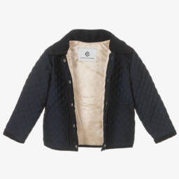 Beatrice & George-Boys Navy Quilted Coat | Childrensalon Outlet
