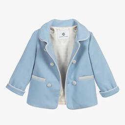 Beatrice & George-Boys Pale Blue Double-Breasted Coat  | Childrensalon Outlet