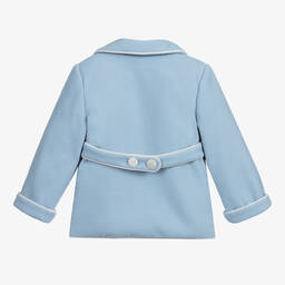 Beatrice & George-Boys Pale Blue Double-Breasted Coat  | Childrensalon Outlet