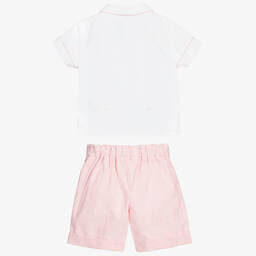 بياتريس آند جورج-بدلة باستر أولاد قطن لون أحمر وأبيض | Childrensalon Outlet