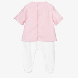 بياتريس آند جورج-أفرول بيبي غرو قميص قطن لون أحمر وأبيض للمواليد | Childrensalon Outlet