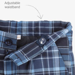 Beatrice & George-Синий костюм в клетку с шортами для мальчиков | Childrensalon Outlet