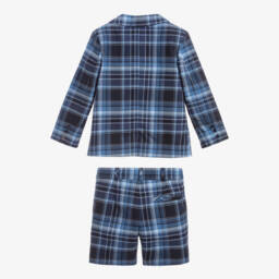 Beatrice & George-Синий костюм в клетку с шортами для мальчиков | Childrensalon Outlet