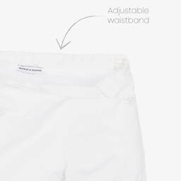 Beatrice & George-Boys White Cotton Buster Suit  | Childrensalon Outlet