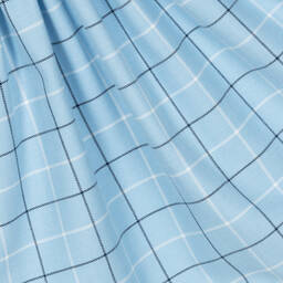 Beatrice & George-Girls Blue Check Frill Viscose Dress | Childrensalon Outlet