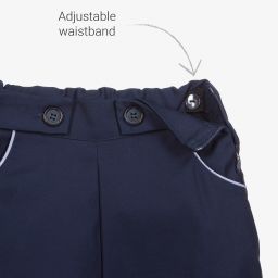 Beatrice & George-Girls Blue Cotton Trousers | Childrensalon Outlet