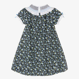 Beatrice & George-Синее хлопковое платье в цветочек | Childrensalon Outlet