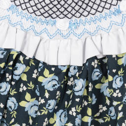 Beatrice & George-Синее хлопковое платье в цветочек | Childrensalon Outlet