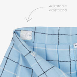 بياتريس آند جورج-طقم تنورة تارتان قطن بوبلين وفيسكوز لون أزرق | Childrensalon Outlet