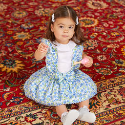 Beatrice & George-Бело-голубой комплект из хлопка с юбкой для девочек | Childrensalon Outlet